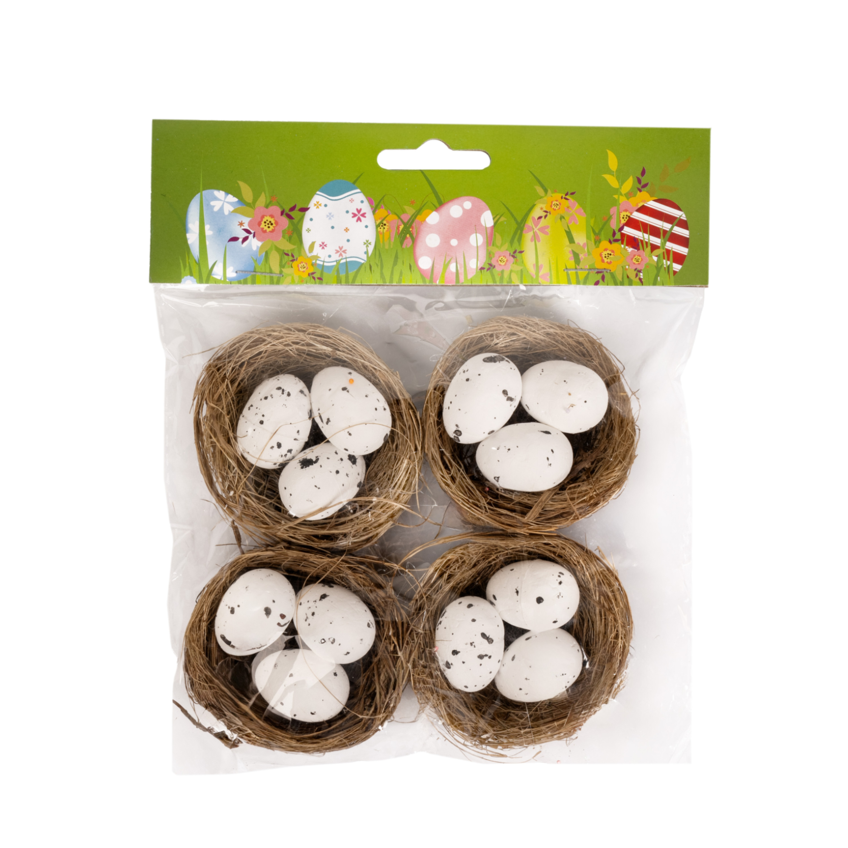 Easter decoration Egg with bird nest,4pcs